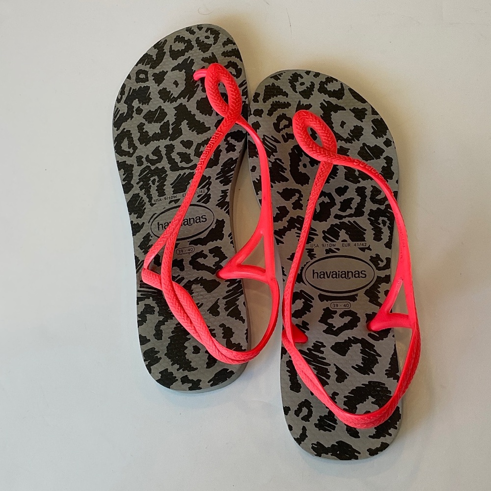 HAVAIANAS Luna Animal Print Size 9/10